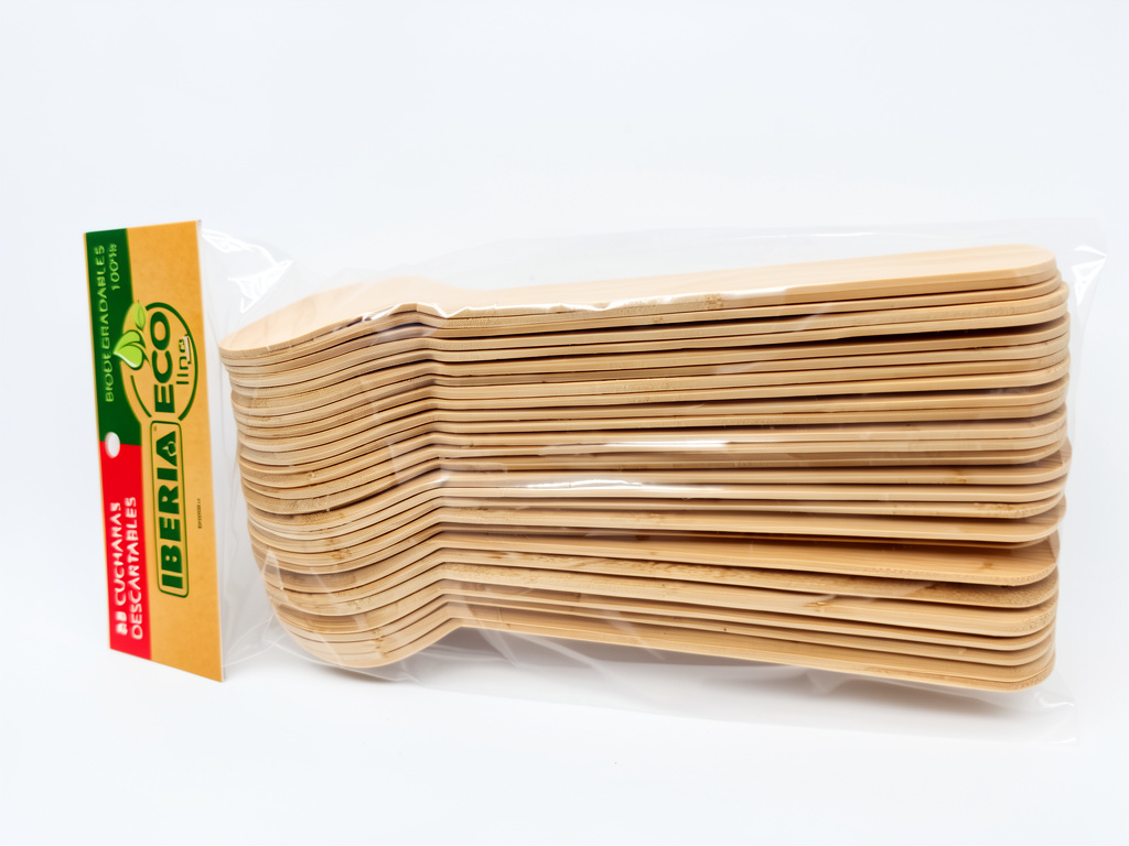cucharas de postre de bambu x25unid