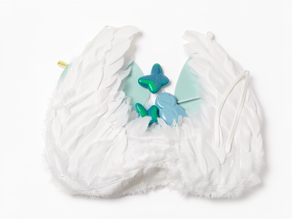 ALAS DE ANGEL CON PLUMAS BLANCAS 44X35CM