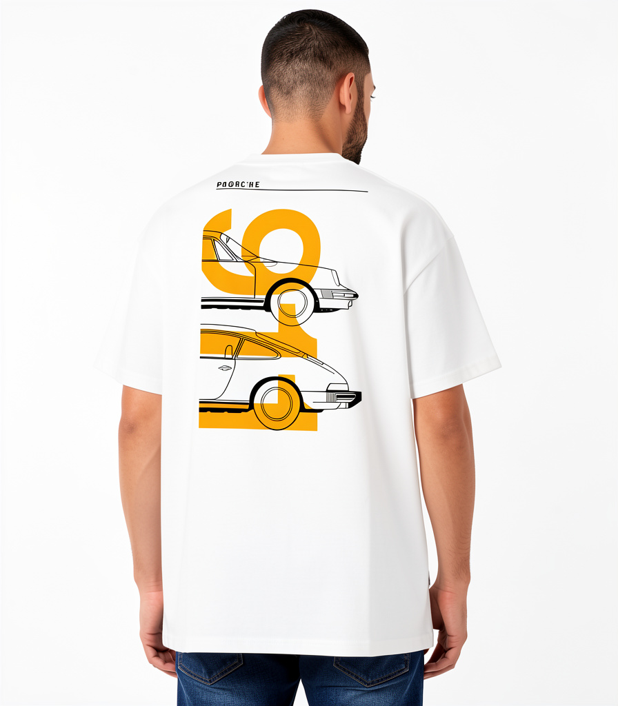 B-Remera Oversize Porche Blanca