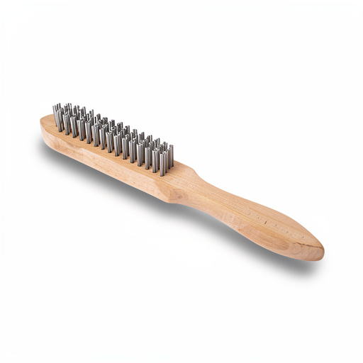 CEPILLO DE ALAMBRE 15X4 CON MANGO MADERA