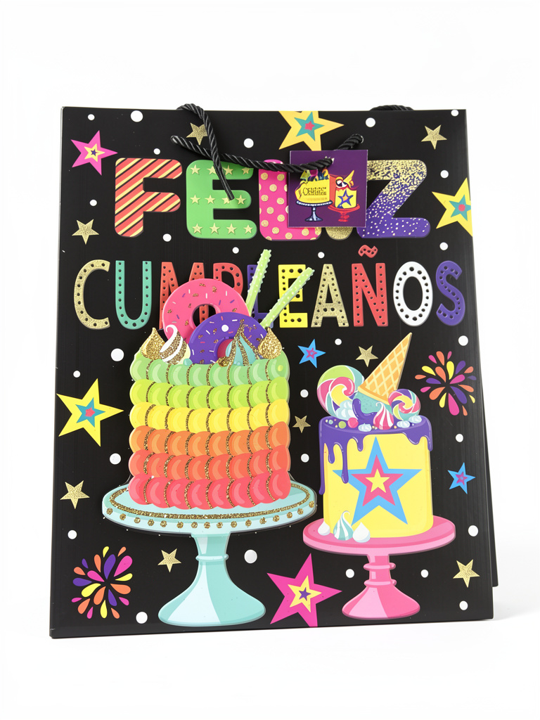 Bolsa De Regalo Torta Feliz Cumpleaños 26x32cm