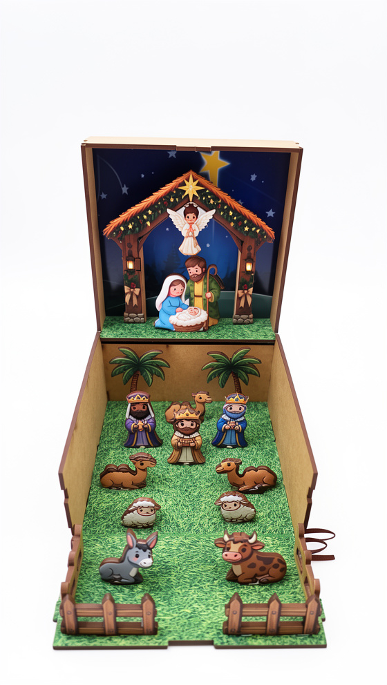 Cajita Pesebre vinil 13x13x9
