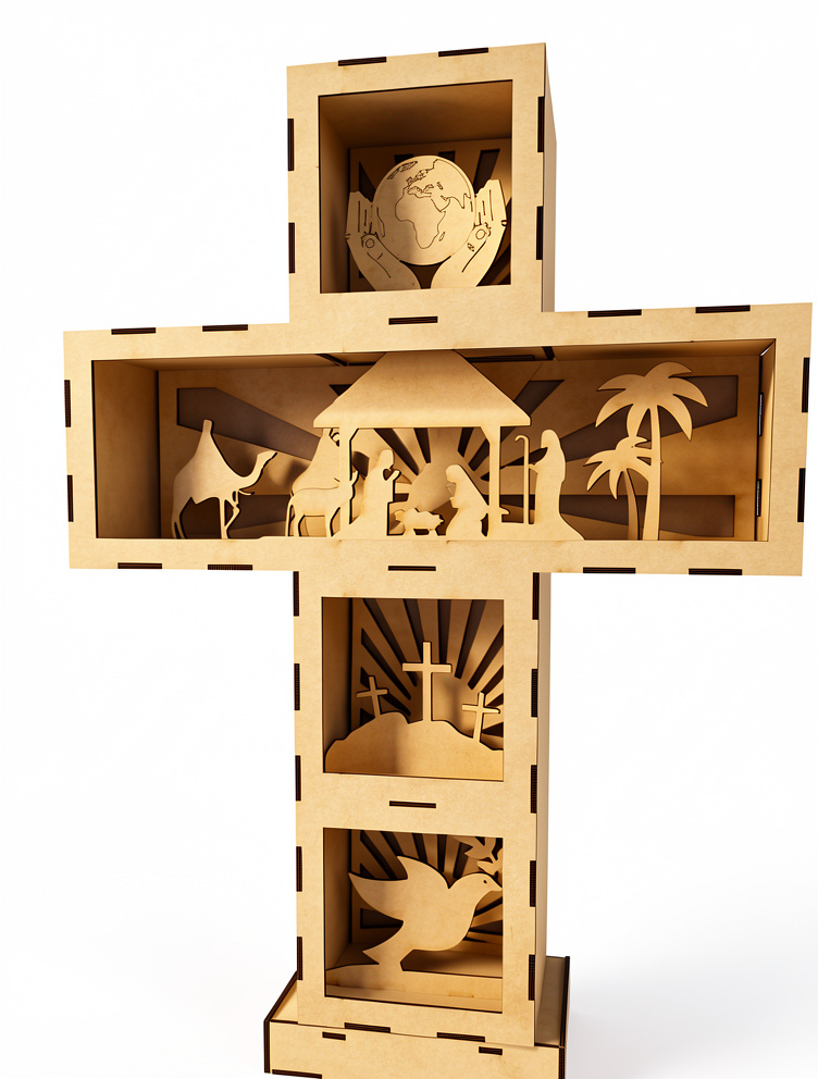Cruz 3D Navidad 30cm