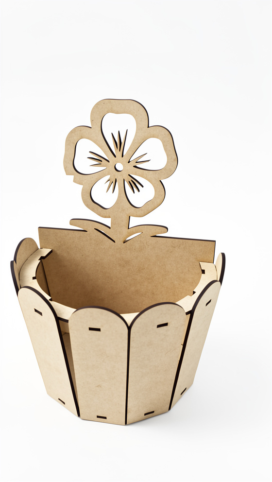 Caja flor laser