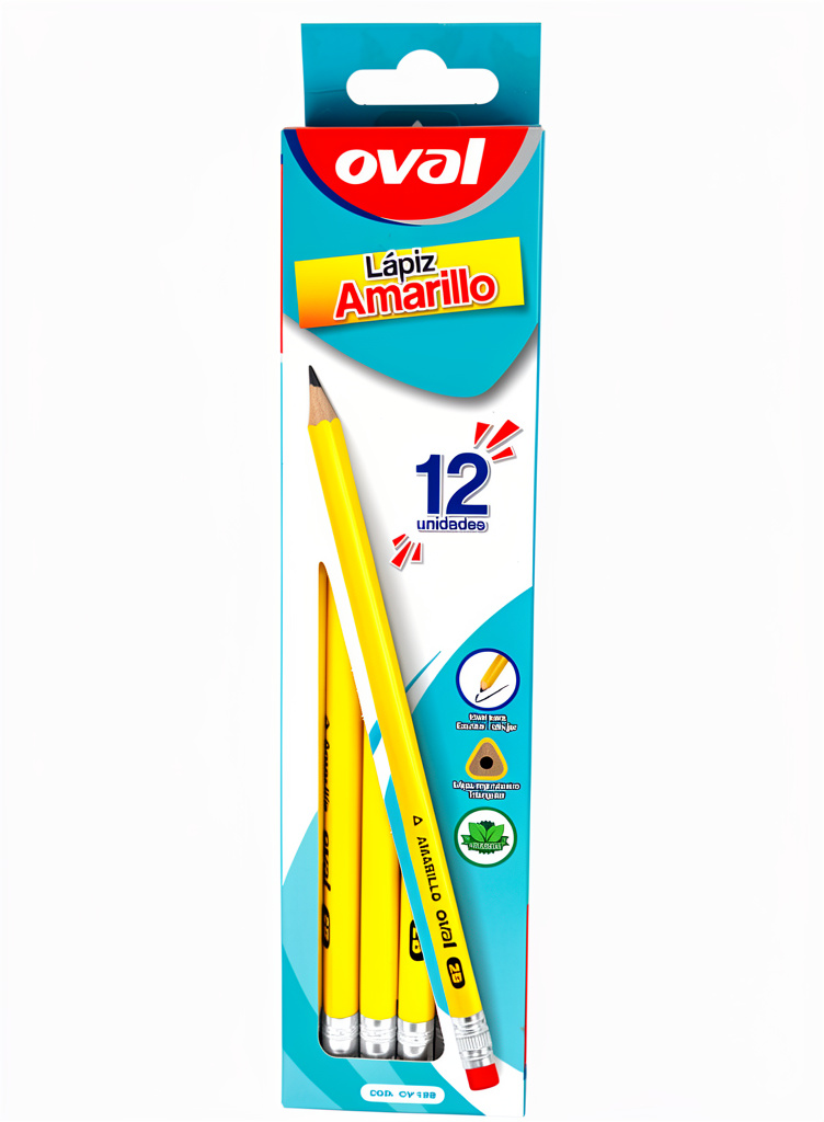 Oval lapiz amarillo 12u