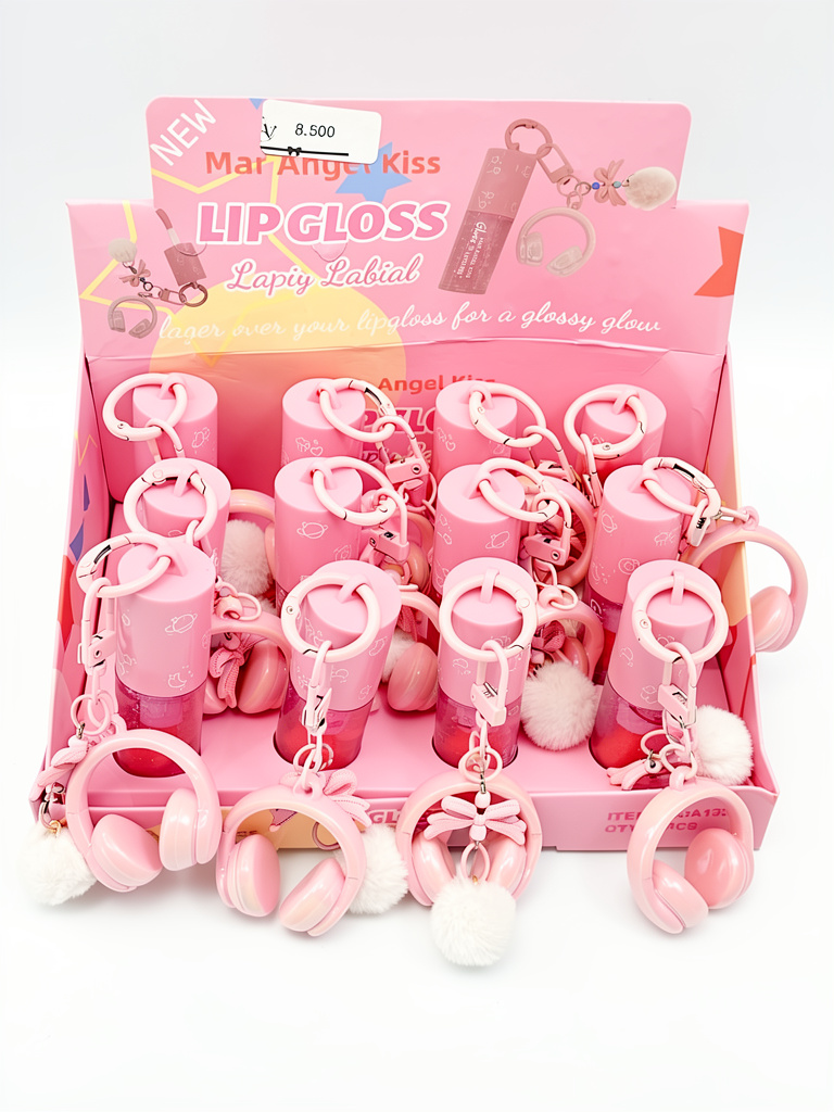 LIP GLOSS LLAVERO AUDIFONOS