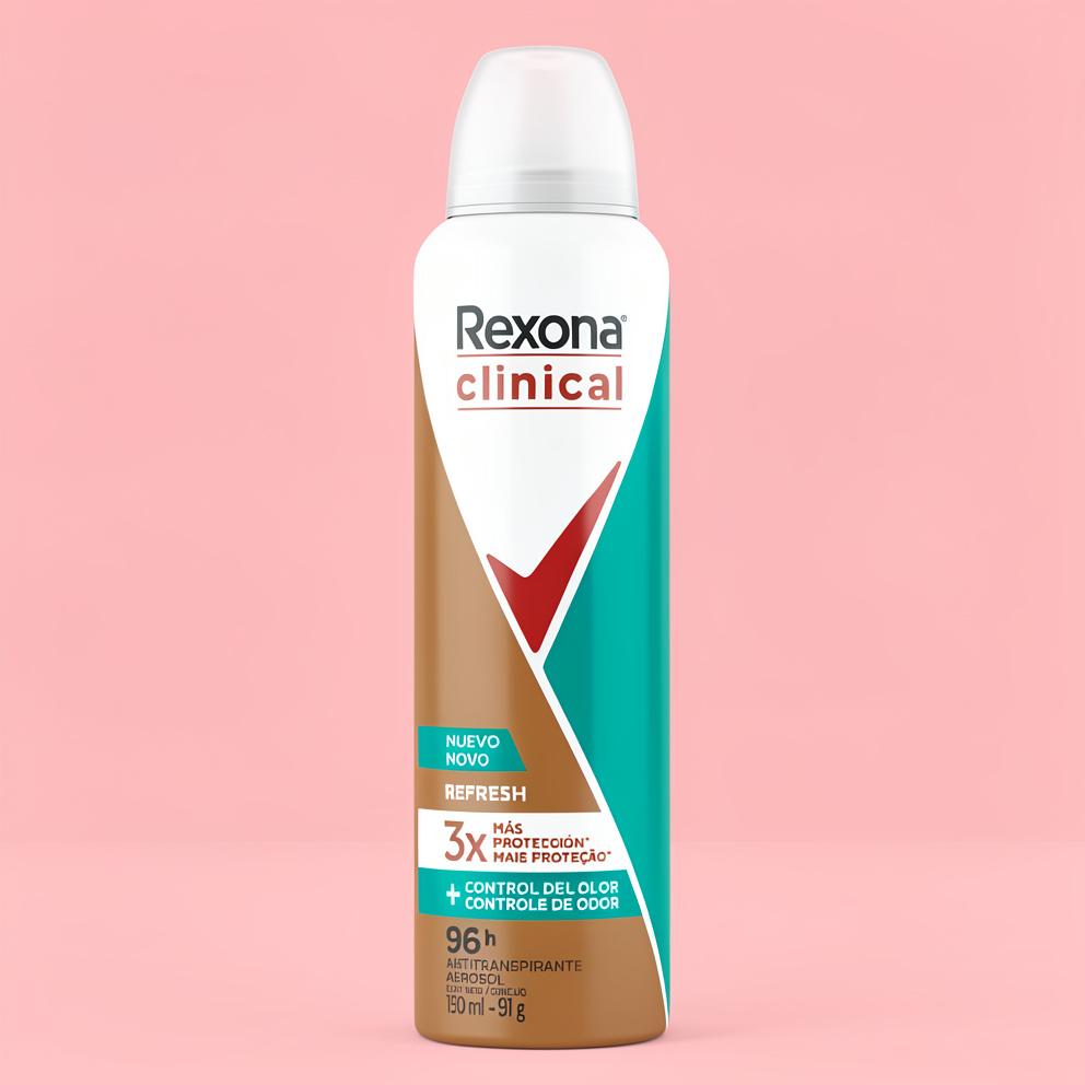 Desodorante aerosol, Rexona,  clínical refresh