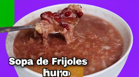 SOPA DE FRIJOLES HUEVO Y CREMA
