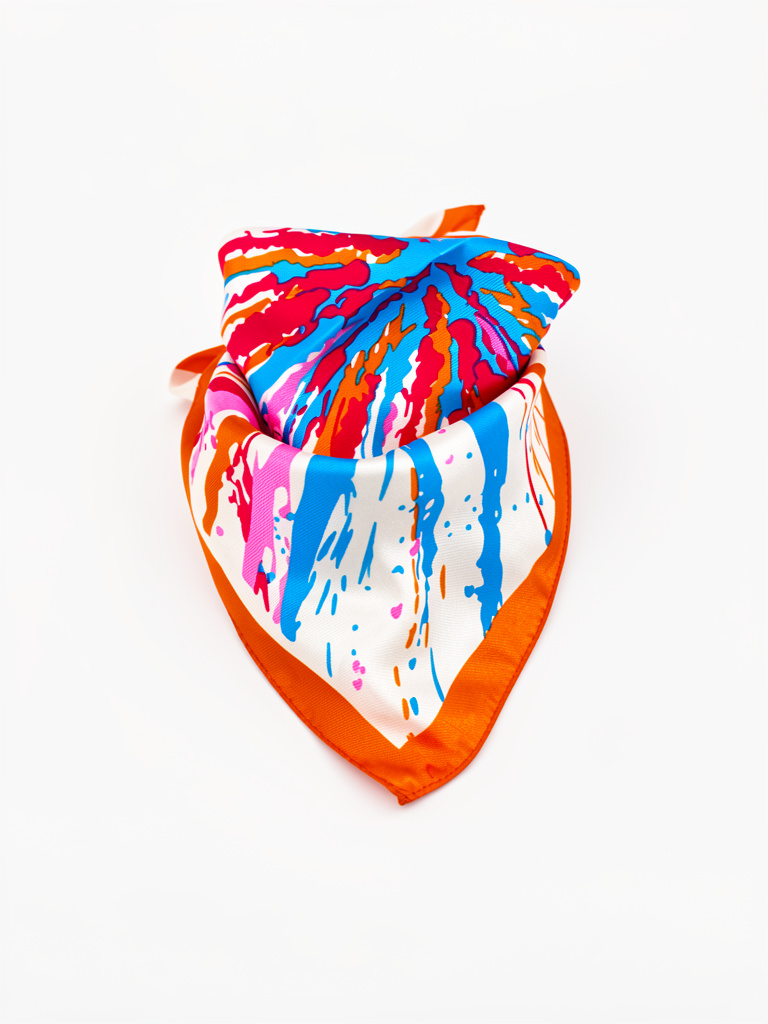 Pañuelo multicolor de seda