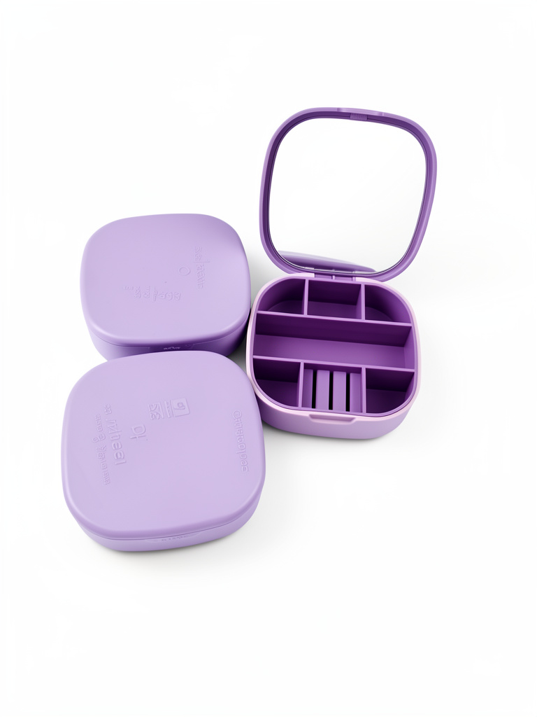 Estuche organizador lila con espejo