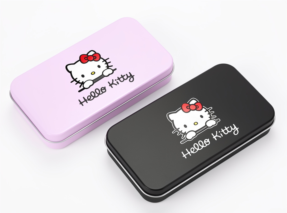 BROCHAS CON CAJA METALICA DE HELLO KITTY