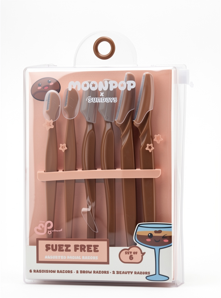 SET DE 6 RASURADORAS FACIALES DE PRECISIÓN MOONPOP