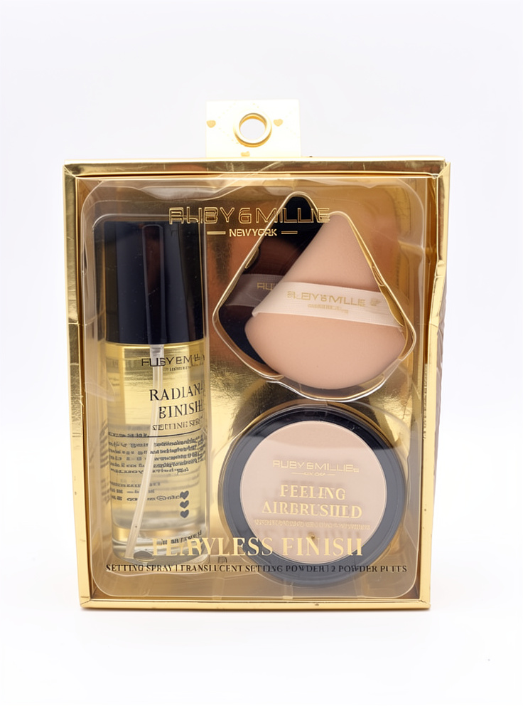 SET DE FIJADOR Y POLVOS COMPACTOS RUBY AND MILLIE