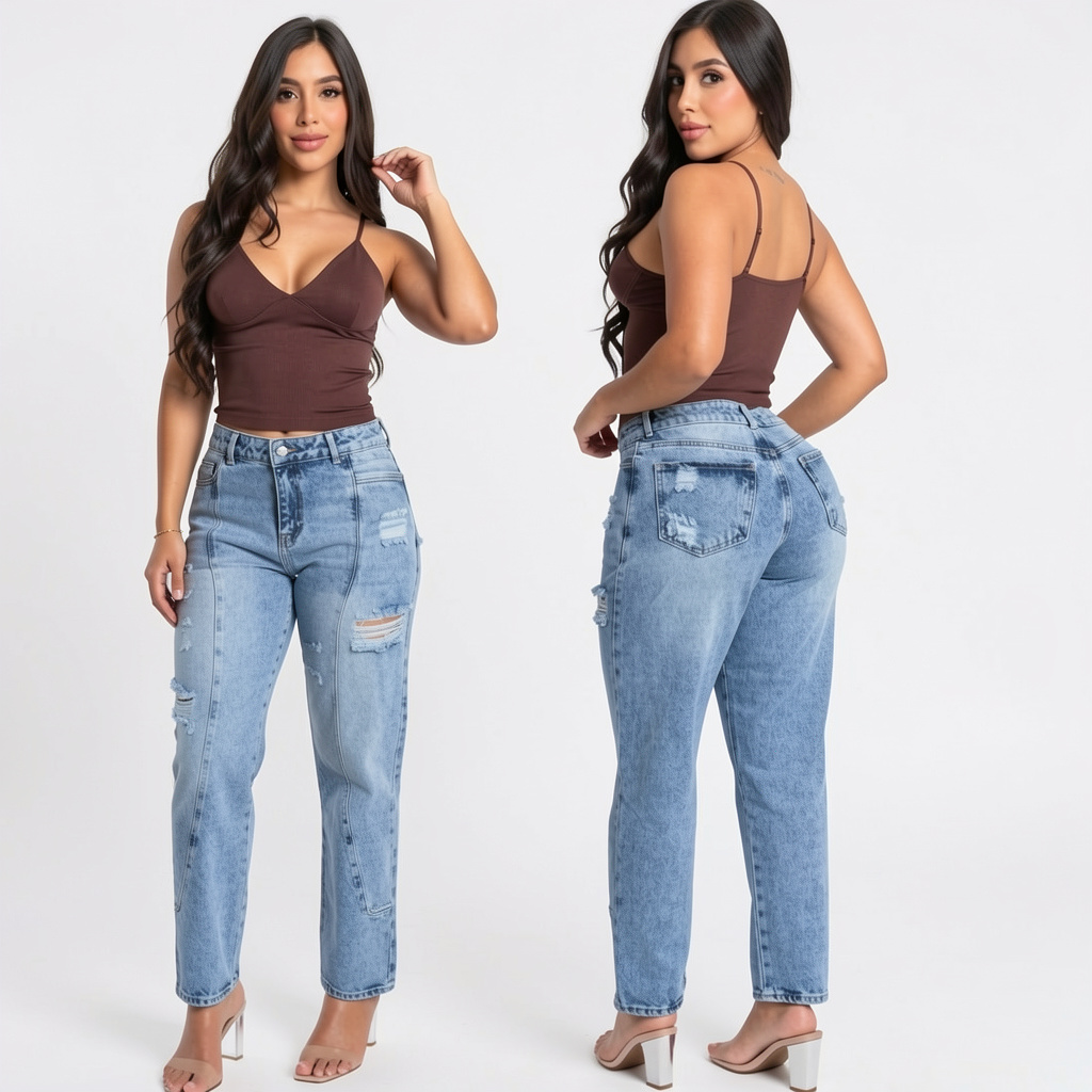 Jeans bota recta(Rijido)