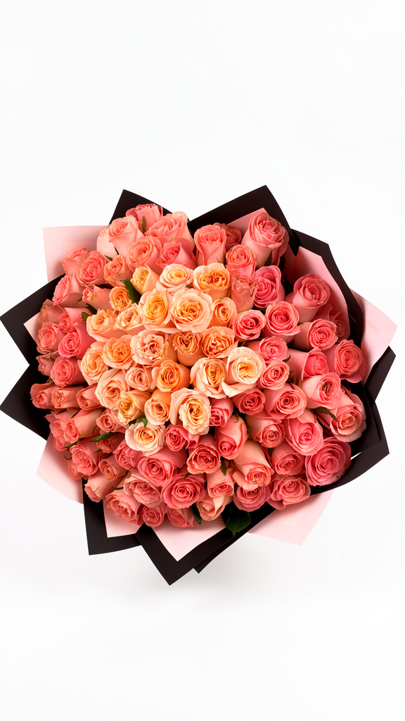Ramo  de 100 rosas rosas