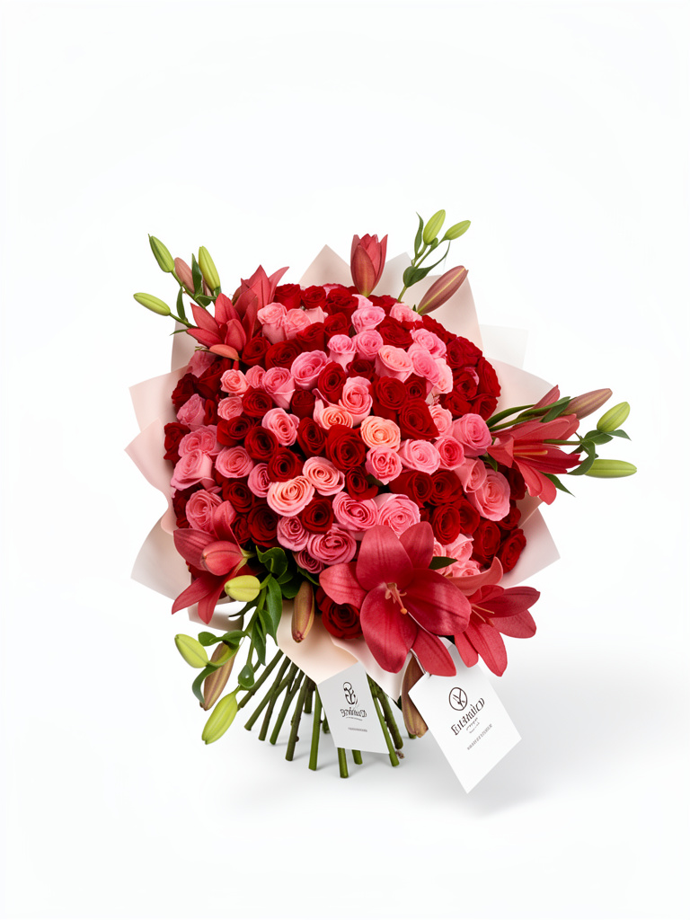 Ramo de  75rosas rojas y 75 rosas