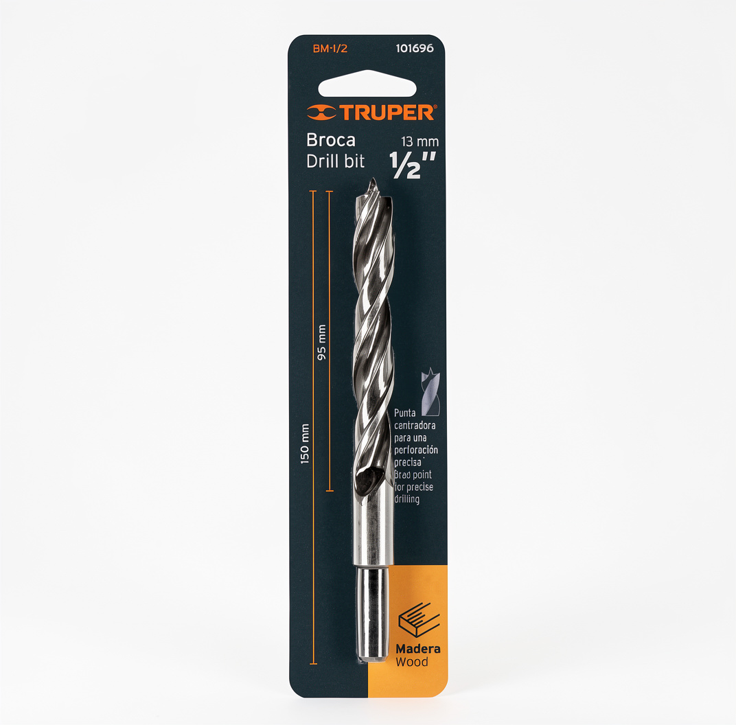 Broca para madera de 1/2 truper