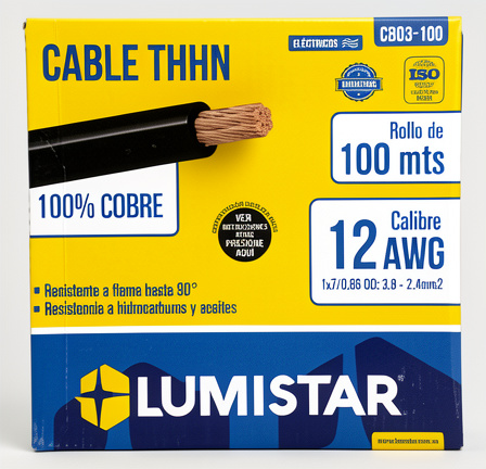 CABLE #12 100MTS  100% COBRE