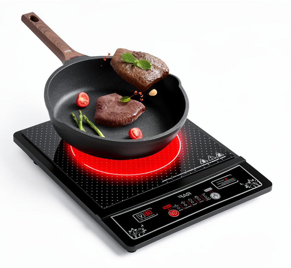 Cocina De Inducción Raf-8015 Digital Con Temporizador Negro