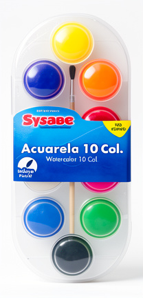 ACUARELA 10/1 COLORES VIVOS C/PINCEL SYSABE