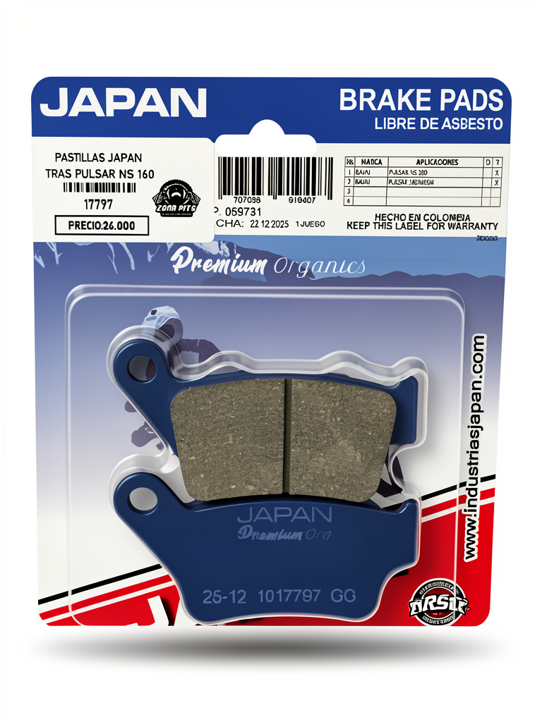 Pastillas JAPAN Tras PULSAR NS 160
