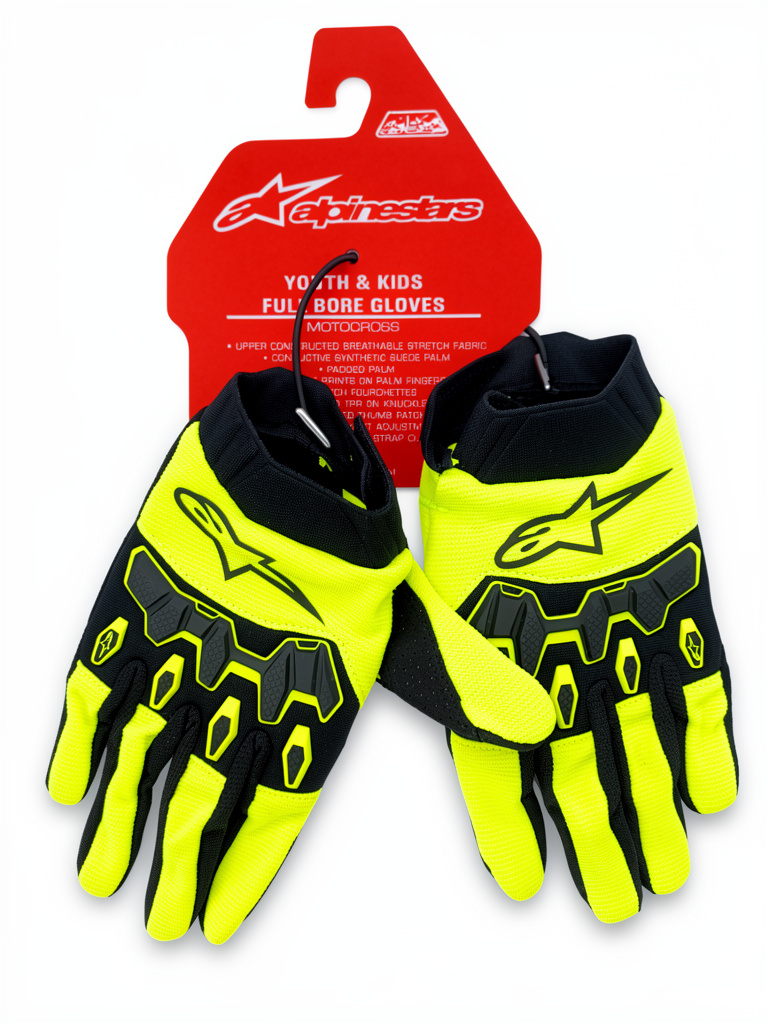 Guantes ALPINESTARS FULL BORE V2 Niño Amarillo-luorescente