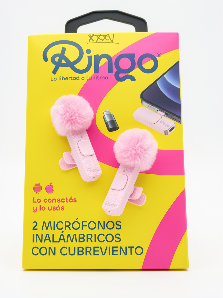 Micrófono inalámbrico corbatero con cubrimiento con receptor  tipo c y iPhone