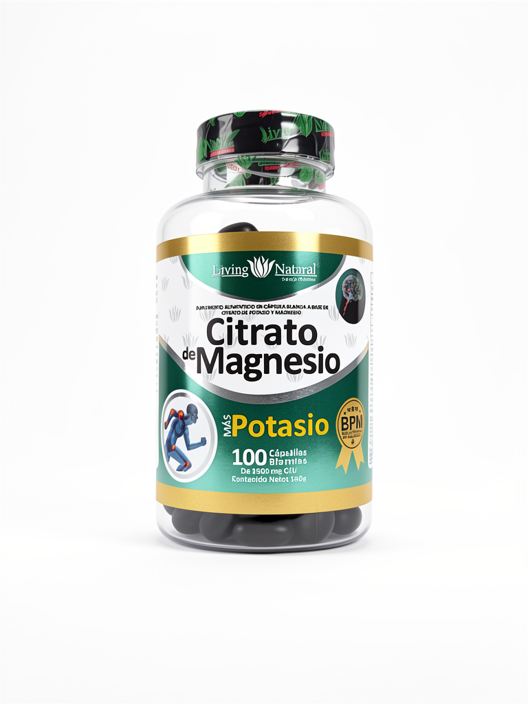 Citrato de Magnesio y Potasio - Living Natural - Cap. x 100