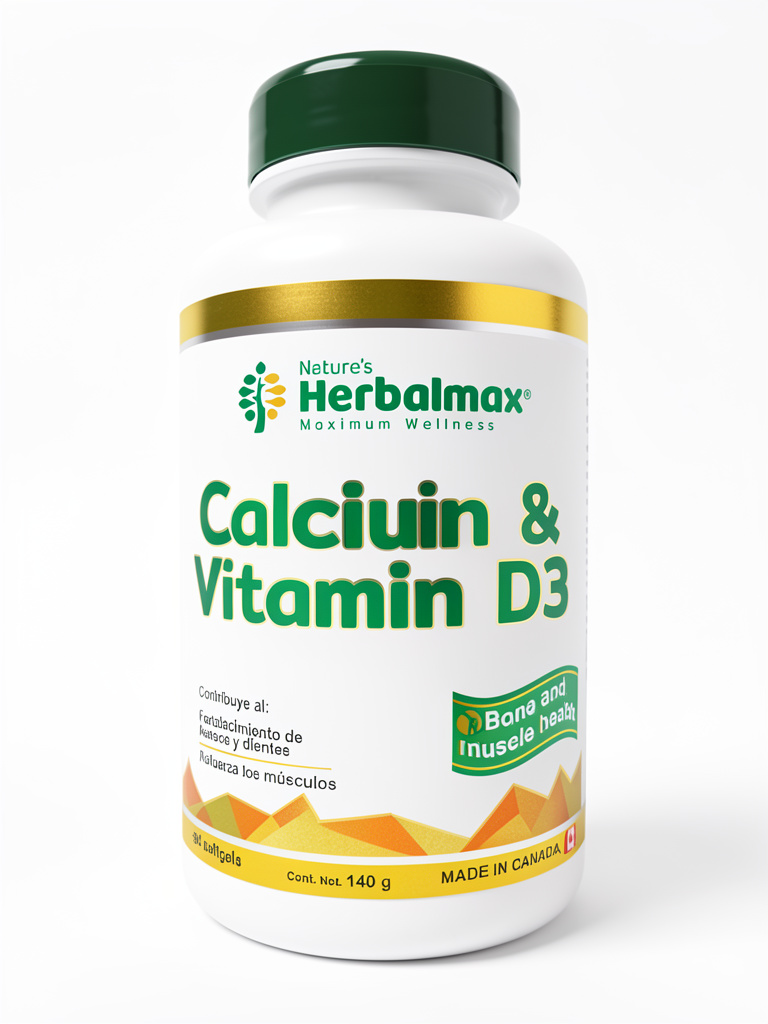 Calcio, Vitamina D3 - HerbalMax - Softgel x 100