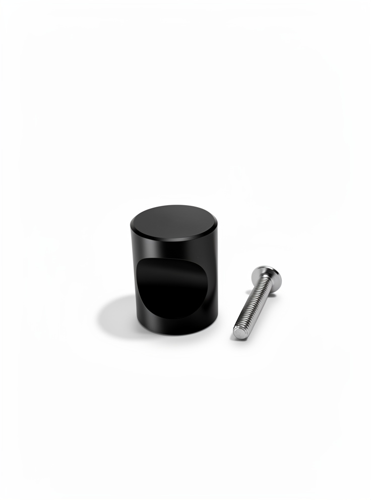 TIRADOR 20MM  REDONDO METAL NEGRO