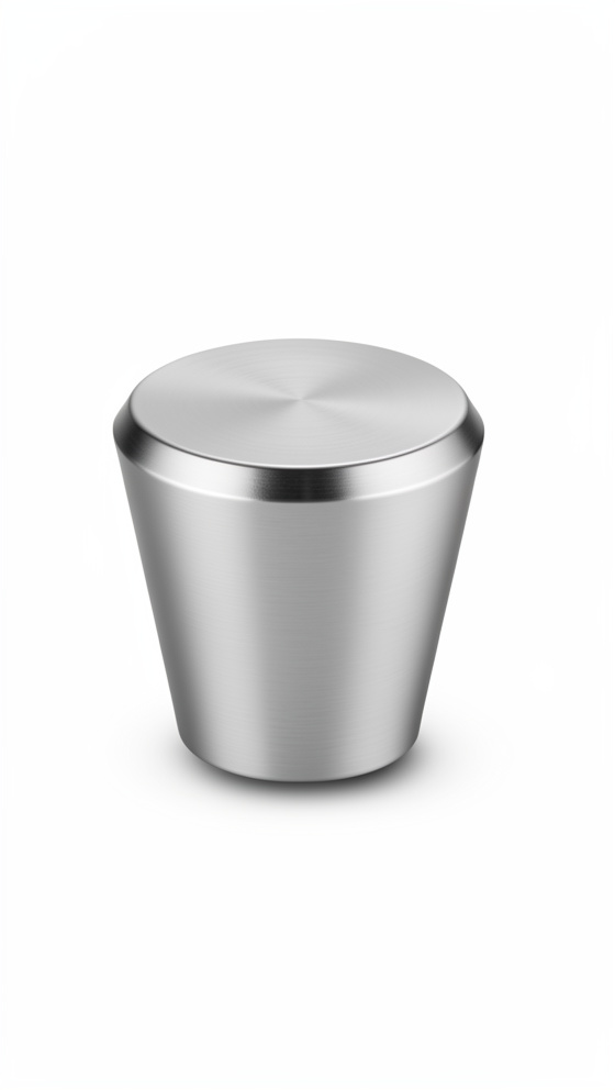TIRADOR TIPO CONO GDE 25MM METALICO PLATEADO