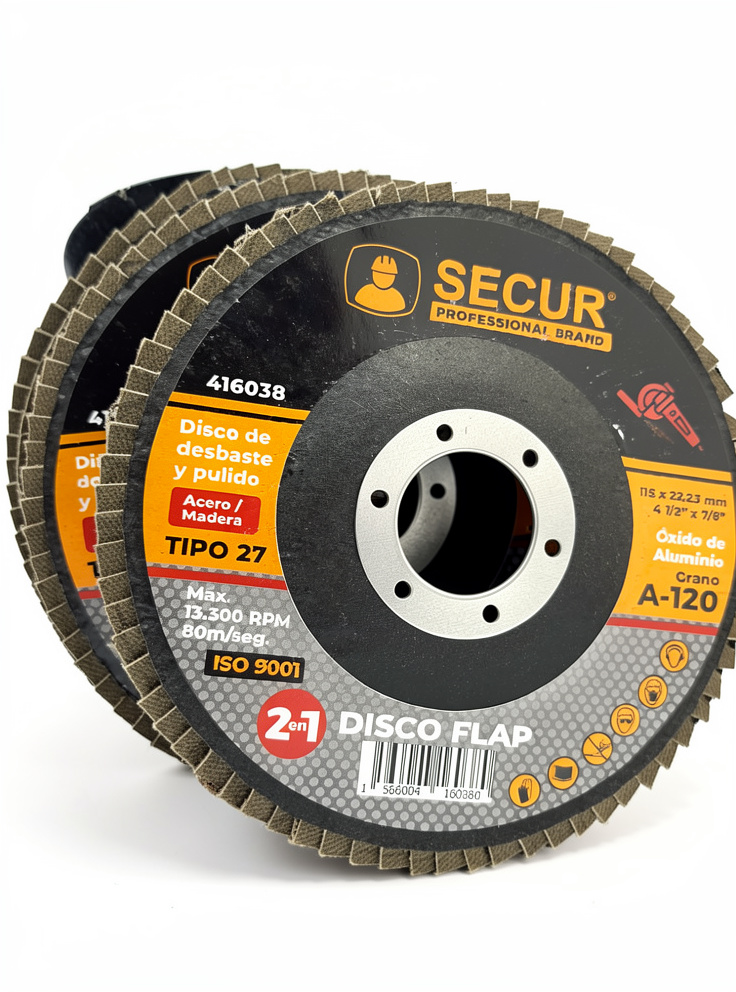 DISCO FLAP 4 1/2 ACERO/MADERA G120