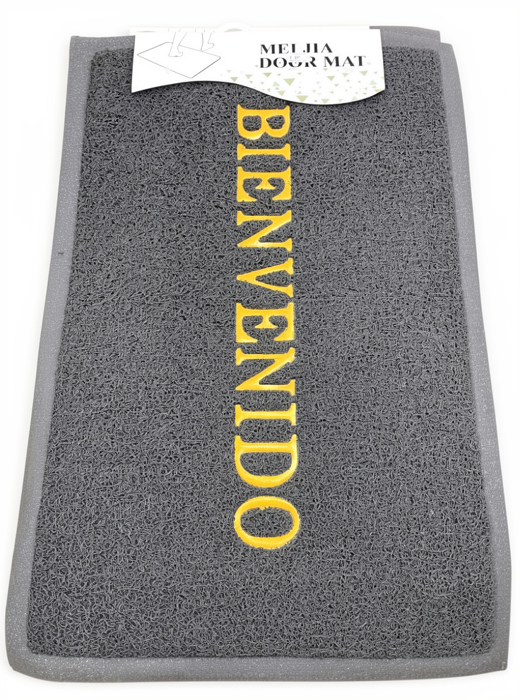 ALFOMBRA PARA PUERTA BIENVENIDO GRIS