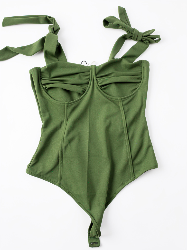 Body copa tira moño verde