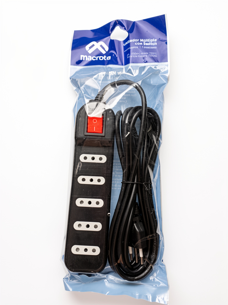 ALARGADOR 5 ENTRADAS 3mts C/INTERRUPTOR MACROTEL