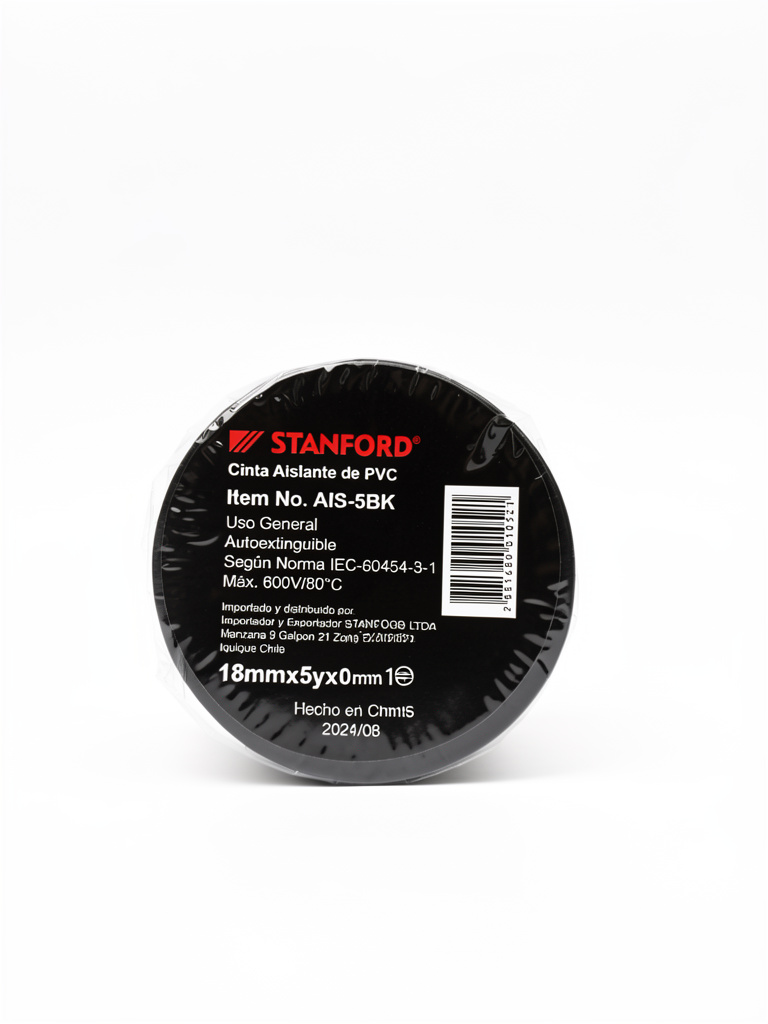 CINTA AISL. NEGRA 18mmX5y STANF.
