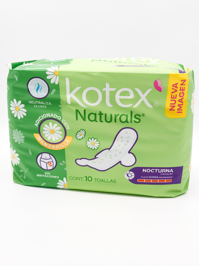 Kotex Naturals Nocturna 10 toallas
