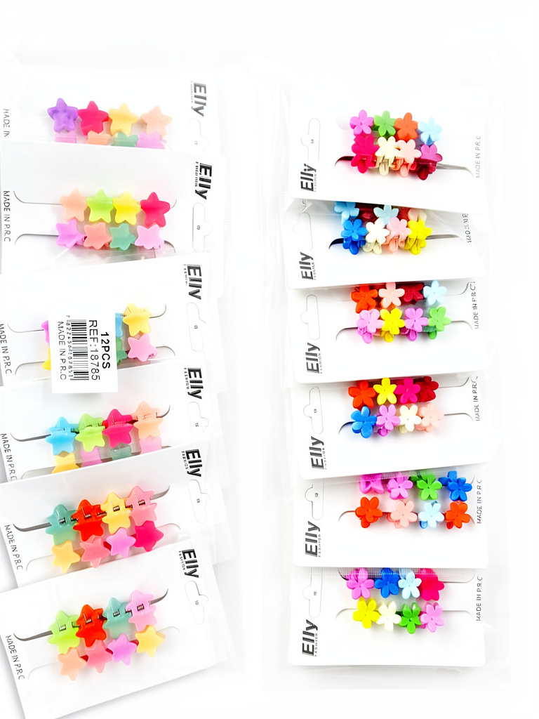 Elly pinzas flor y estrellas multicolor