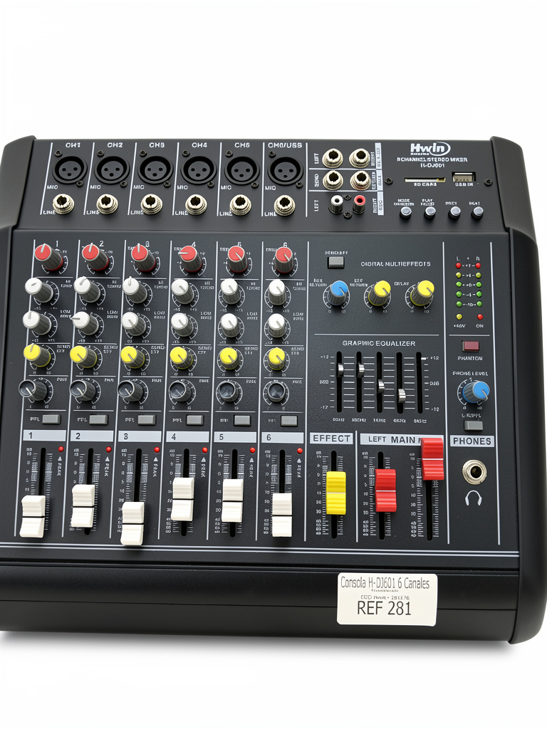 Consola de Sonido Hwin HDJ601 6 canales