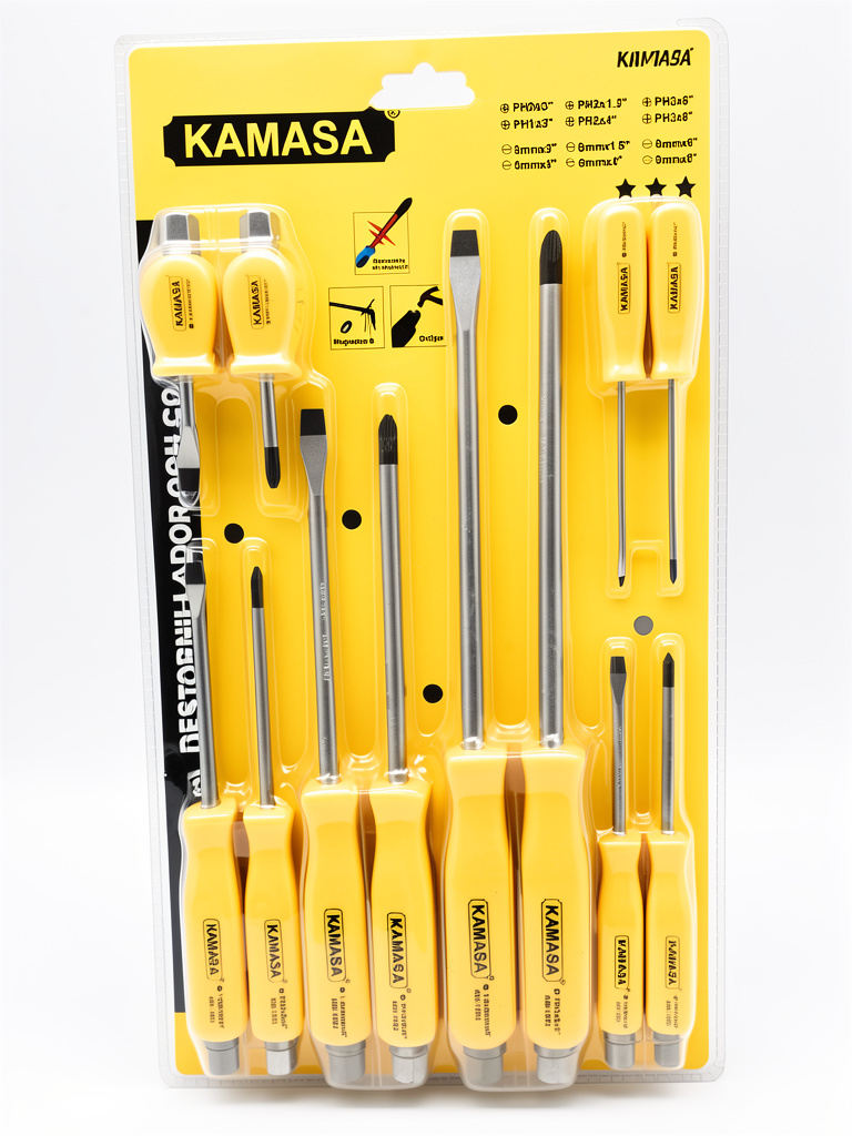 JUEGO DE DESARMADORES DE GOLPE 12 PCS KAMASA
