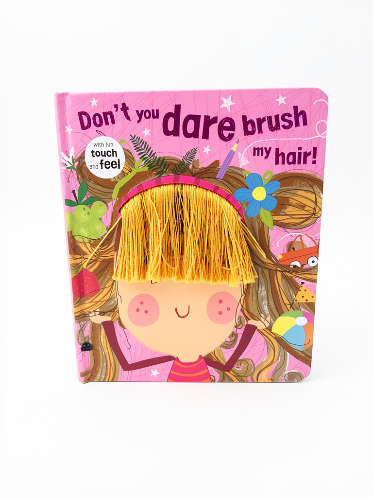 Libro sensorial cabello rosa