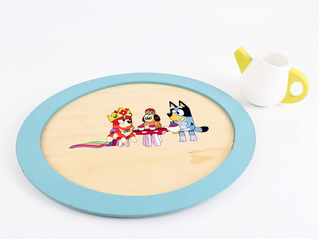 Bluey bandeja de madera