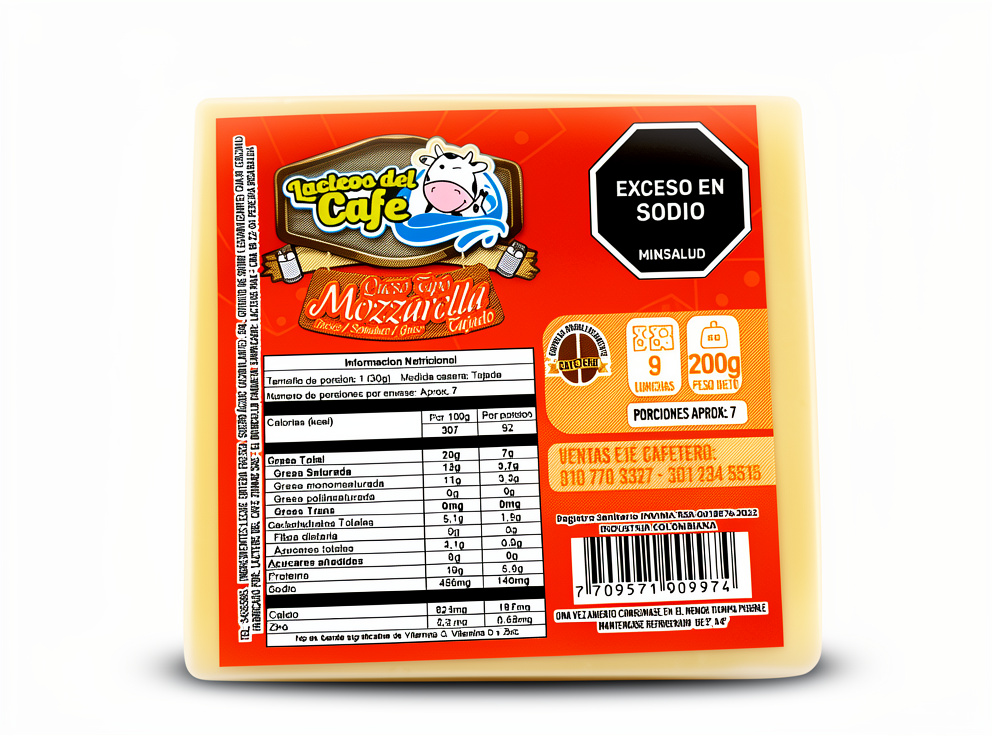 QUESO TAJADO 200G LACTEOS DEL CAFE