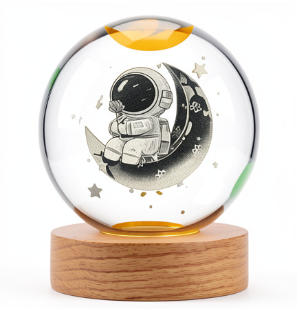 Bola de Vidrio 3 D astronauta con Base