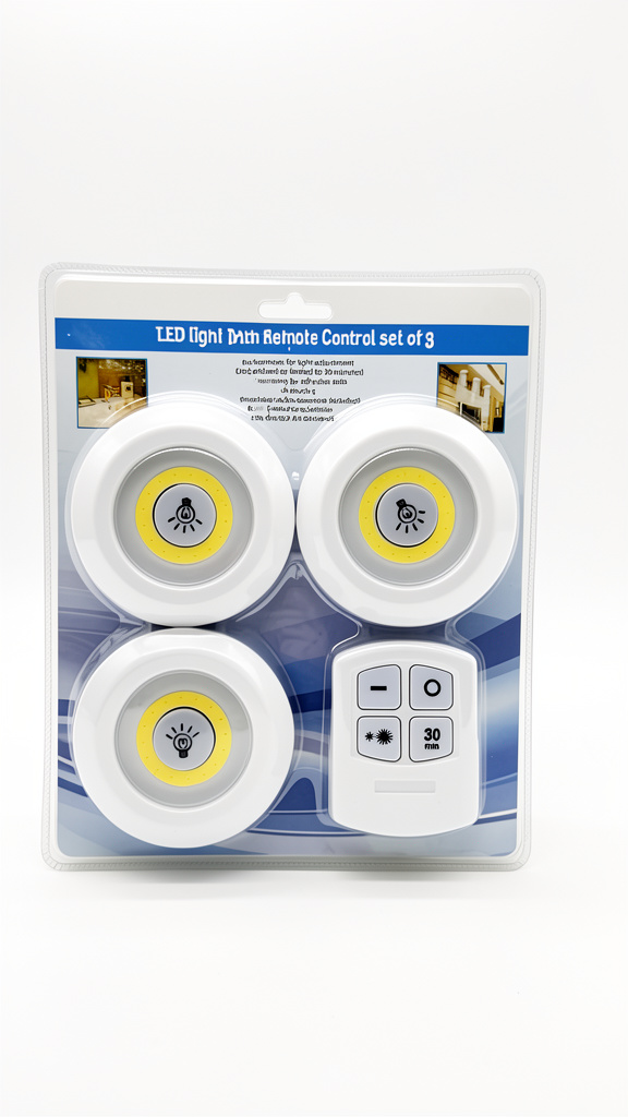 CONJUNTO DE 3 LUCES LED CON COTROL REMOTO COLOR BLANCO NO INCLUYE BATERIA