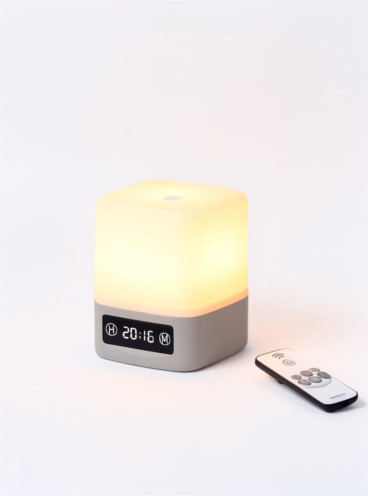 LAMPARA NOCTURNA RECARGABLE CON RELOJ CONTROL REMOTO