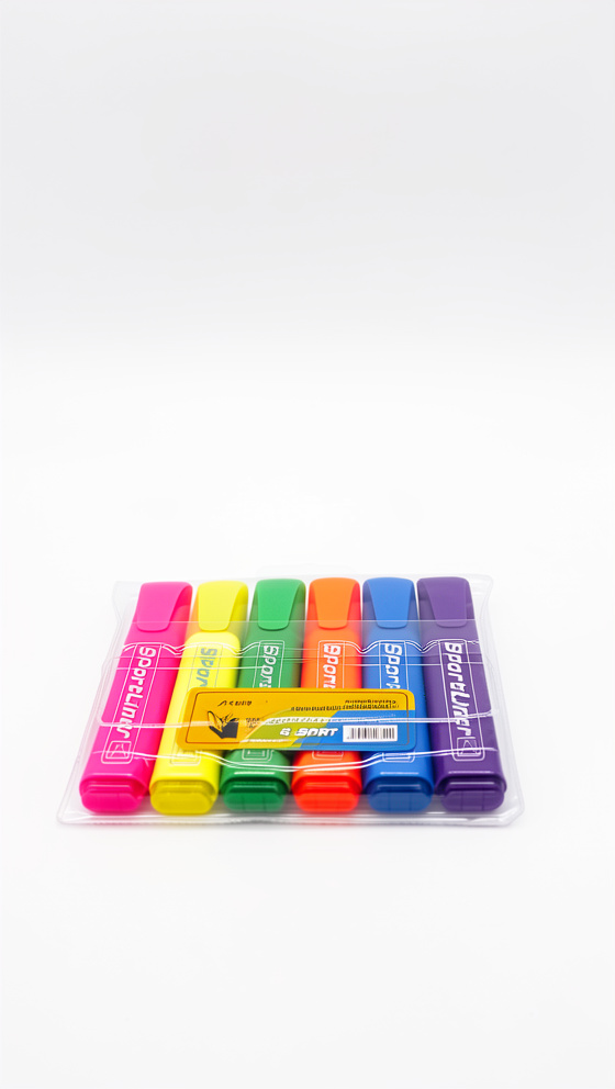 MARCADOR RESALTADOR PLANO, (6 PZS). SPORT LINER