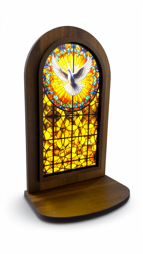 1587404 ORATORIO VITRAL AMARILLO ESPIRITU SANTO