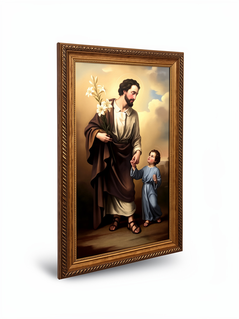 CUADRO SAN JOSE CON NIÑO MED 36X30CM APROX