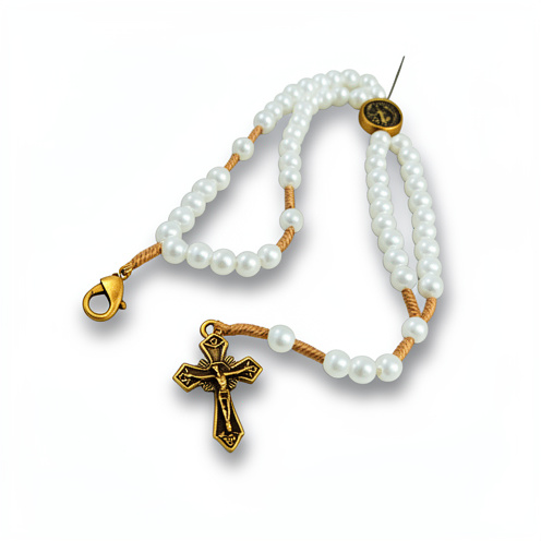 169140 PULSERA ROSARIO PERLAS BLANCAS